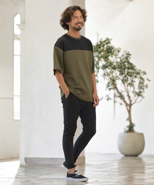 Magine(マージン)の「mt7635-FOOTBALL LIKE TEE Tシャツ(Tシャツ/カットソー・メンズ・ミックスグレー/ホワイト×ブラック/オリーブ×ブラック・48/44/46)」の10枚目の写真