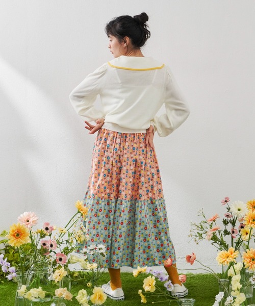 MERLOT（メルロー）の「フラワーパッチワークスカート（スカート