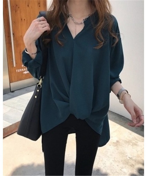 Ritzy(リッツィー)の「スキッパー衿ブラウス(シャツ/ブラウス・レディース・ネイビー/グリーン/ホワイト・M/L)」の8枚目の写真