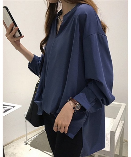 Ritzy(リッツィー)の「スキッパー衿ブラウス(シャツ/ブラウス・レディース・ネイビー/グリーン/ホワイト・M/L)」の15枚目の写真