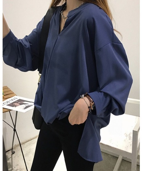 Ritzy(リッツィー)の「スキッパー衿ブラウス(シャツ/ブラウス・レディース・ネイビー/グリーン/ホワイト・M/L)」の12枚目の写真