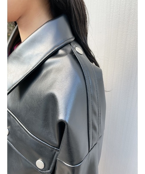 ENVYM（アンビー）の「ドロップショルダーフェイクレザーＪＫ（その他アウター・レディース・ブラック・FREE）」の14枚目の写真