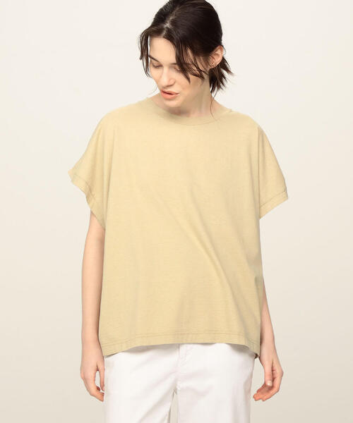 TOMORROWLAND （トゥモローランド）の「コットンジャージー ワイドプルオーバー（Tシャツ/カットソー・レディース・ホワイト/ライトイエロー/ライトベージュ・S）」の5枚目の写真