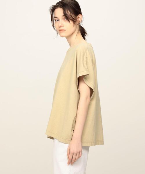 TOMORROWLAND （トゥモローランド）の「コットンジャージー ワイドプルオーバー（Tシャツ/カットソー・レディース・ホワイト/ライトイエロー/ライトベージュ・S）」の6枚目の写真