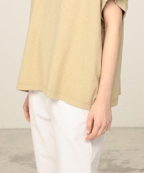 TOMORROWLAND （トゥモローランド）の「コットンジャージー ワイドプルオーバー（Tシャツ/カットソー・レディース・ホワイト/ライトイエロー/ライトベージュ・S）」の12枚目の写真