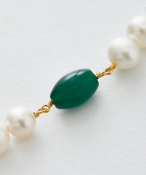 LiNoH(リノー)の「PEARL×NATURAL STONE NECKLACE(ネックレス・メンズ・ブルー/グリーン・FREE)」の10枚目の写真