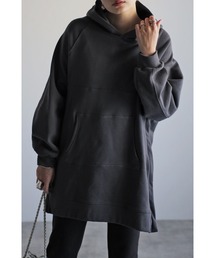 サイドジップステッチデザインパーカー