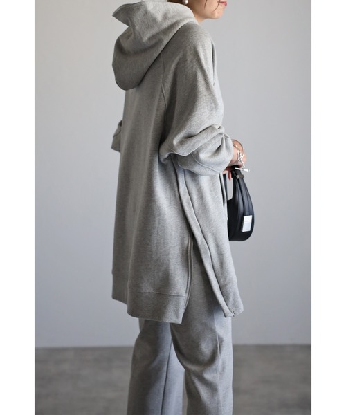 Bonjour Sagan（ボンジュールサガン）の「サイドジップステッチデザインパーカー（パーカー・レディース・チャコールグレー/グレー/オフホワイト・FREE）」の19枚目の写真