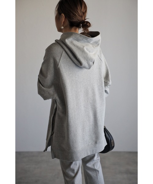 Bonjour Sagan（ボンジュールサガン）の「サイドジップステッチデザインパーカー（パーカー・レディース・チャコールグレー/グレー/オフホワイト・FREE）」の21枚目の写真