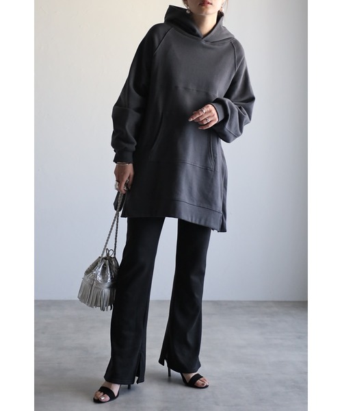 Bonjour Sagan（ボンジュールサガン）の「サイドジップステッチデザインパーカー（パーカー・レディース・チャコールグレー/グレー/オフホワイト・FREE）」の15枚目の写真