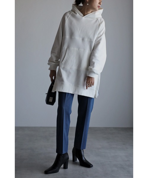 Bonjour Sagan（ボンジュールサガン）の「サイドジップステッチデザインパーカー（パーカー・レディース・チャコールグレー/グレー/オフホワイト・FREE）」の4枚目の写真