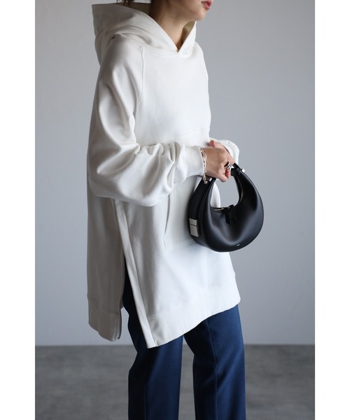 Bonjour Sagan（ボンジュールサガン）の「サイドジップステッチデザインパーカー（パーカー・レディース・チャコールグレー/グレー/オフホワイト・FREE）」の5枚目の写真