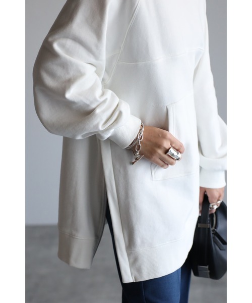 Bonjour Sagan（ボンジュールサガン）の「サイドジップステッチデザインパーカー（パーカー・レディース・チャコールグレー/グレー/オフホワイト・FREE）」の10枚目の写真