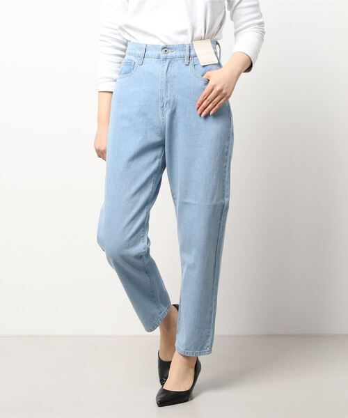 HONEYSUCKLE ROSE（ハニーサックルローズ）の「【HONEYSUCKLE ROSE】ハイウエストテーパードデニムパンツ（デニムパンツ・レディース・ライトインディゴブルー・L/S/M）」の7枚目の写真