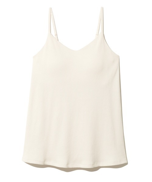 gelato pique(ジェラートピケ)の「【BASIC】カップ付きリブキャミ(キャミソール・レディース・オフホワイト/ダークグレー・FREE)」の2枚目の写真
