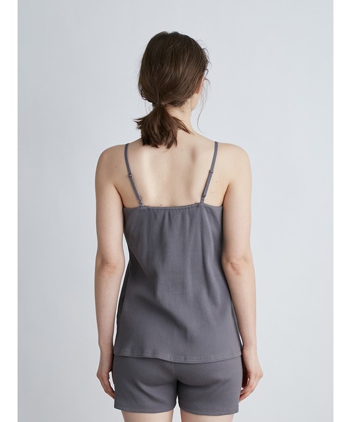 gelato pique(ジェラートピケ)の「【BASIC】カップ付きリブキャミ(キャミソール・レディース・オフホワイト/ダークグレー・FREE)」の6枚目の写真