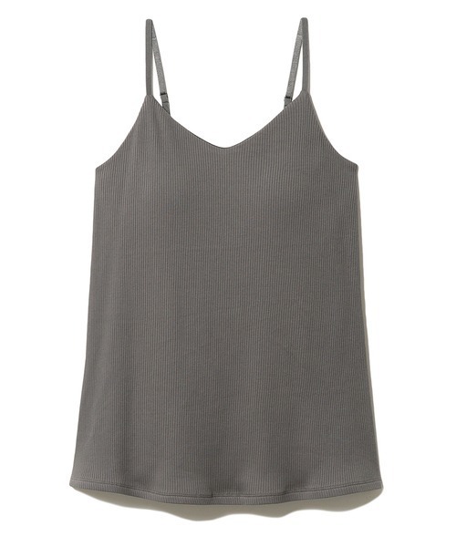 gelato pique(ジェラートピケ)の「【BASIC】カップ付きリブキャミ(キャミソール・レディース・オフホワイト/ダークグレー・FREE)」の8枚目の写真