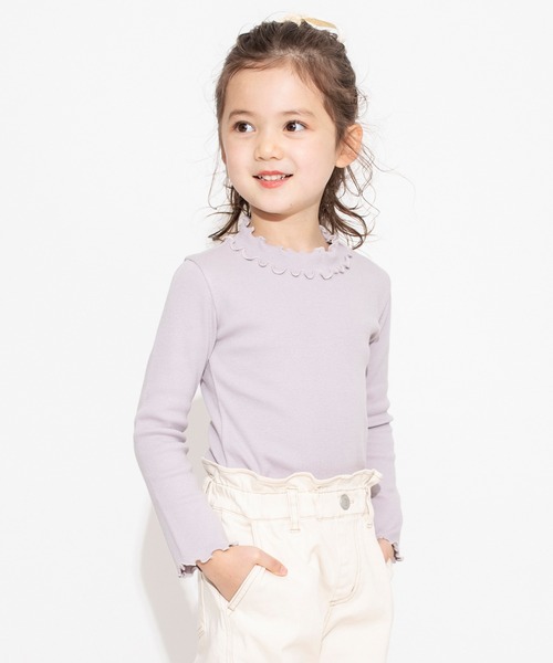 BRANSHES（ブランシェス）の「配色メロウストレッチテレコTシャツ（Tシャツ/カットソー・キッズ・アイボリー/ブラック/ラベンダー/その他・150/90/120/110/100/130/140）」の4枚目の写真