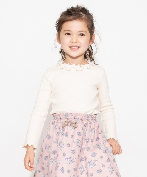 BRANSHES（ブランシェス）の「配色メロウストレッチテレコTシャツ（Tシャツ/カットソー・キッズ・アイボリー/ブラック/ラベンダー/その他・150/90/120/110/100/130/140）」の2枚目の写真