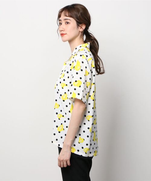 A BATHING APE(アベイシングエイプ)の「BAPE DOT OPEN COLLAR S/S SHIRT L(シャツ/ブラウス・レディース・ホワイト/ブラック・SMALL/X-SMALL)」の4枚目の写真