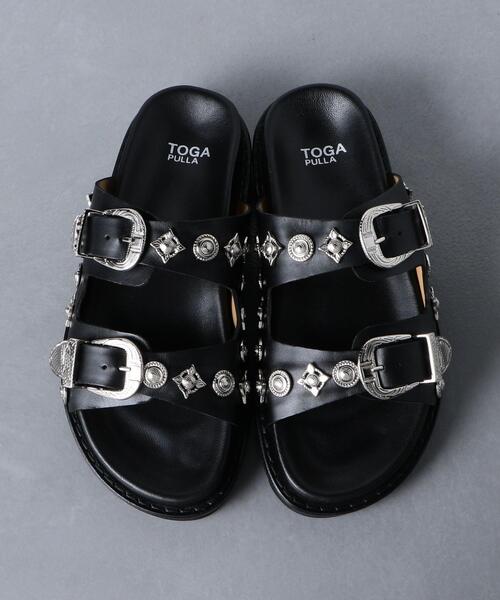 TOGA PULLA(トーガ プルラ)の「<TOGA PULLA(トーガ プルラ)>スタッズ ベルト サンダル ■■■(サンダル・レディース・ブラック・37/35/36/38)」の4枚目の写真