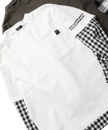 GLAZOS | 天竺・チェックシャツレイヤード長袖Tシャツ(Tシャツ/カットソー)