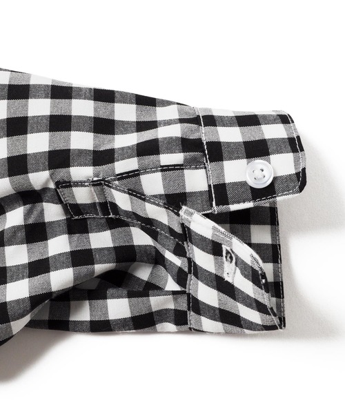 GLAZOS(グラソス)の「天竺・チェックシャツレイヤード長袖Tシャツ(Tシャツ/カットソー・キッズ・ホワイト/チャコールグレー・130cm/140cm/150cm/160cm/170cm)」の15枚目の写真