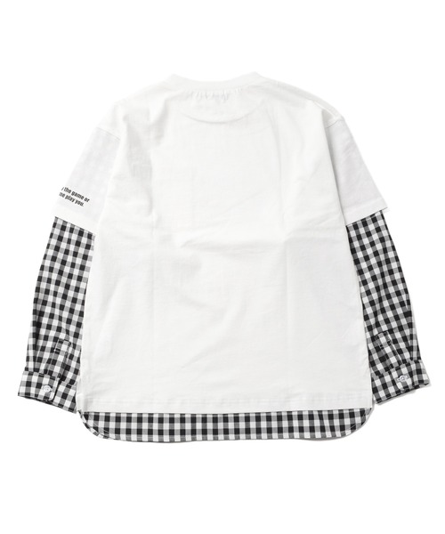 GLAZOS(グラソス)の「天竺・チェックシャツレイヤード長袖Tシャツ(Tシャツ/カットソー・キッズ・ホワイト/チャコールグレー・130cm/140cm/150cm/160cm/170cm)」の18枚目の写真