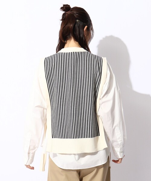 THE SHOP TK (ザ ショップ ティーケー )の「◆ストライプニットベスト(ベスト・レディース・ベージュ系2/ネイビー系2・12/13)」の7枚目の写真
