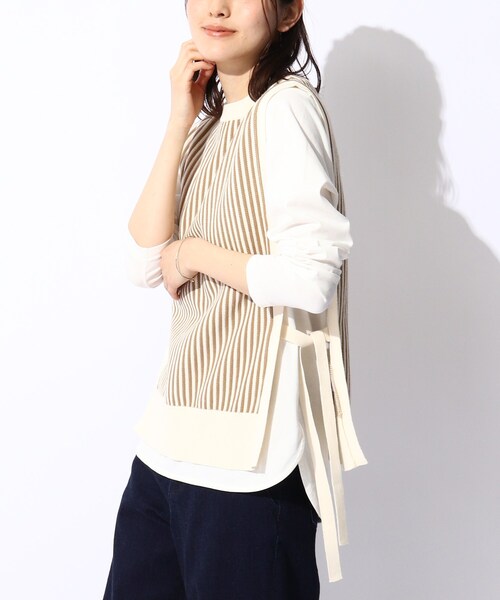 THE SHOP TK (ザ ショップ ティーケー )の「◆ストライプニットベスト(ベスト・レディース・ベージュ系2/ネイビー系2・12/13)」の13枚目の写真