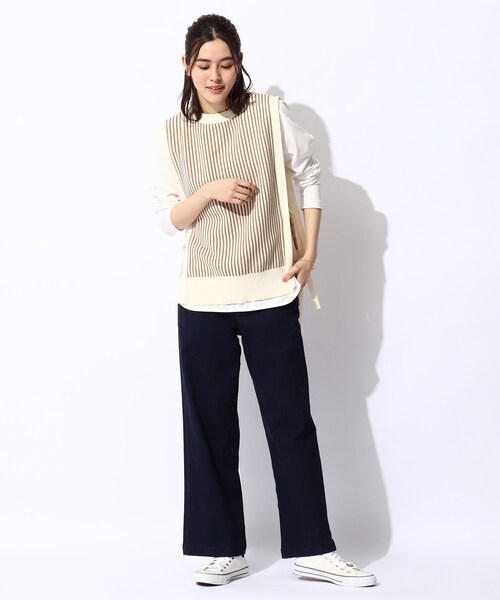 THE SHOP TK (ザ ショップ ティーケー )の「◆ストライプニットベスト(ベスト・レディース・ベージュ系2/ネイビー系2・12/13)」の14枚目の写真