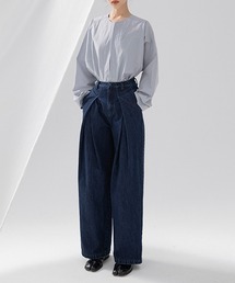 chuclla | 【chuclla】【2022/SS】Cross tuck wide indigo denim chw22s066(デニムパンツ)