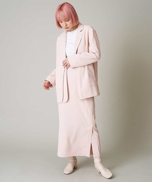 A de a.v.v（アードアー・ヴェ・ヴェ）の「［SET UP対応］前ボタンナロースカート（スカート・レディース・ライトピンク/カーキ/アイボリー・36/38）」の4枚目の写真