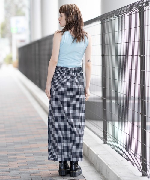 X-girl（エックスガール）の「LACE TANK TOP（タンクトップ・レディース・イエロー/ライトブルー/ブラック・M/S）」の6枚目の写真