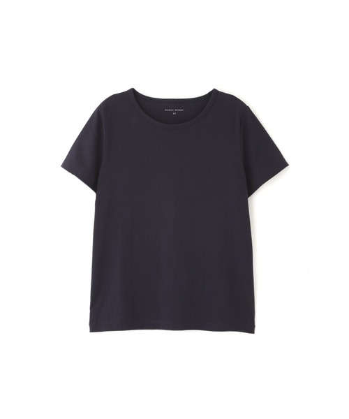 human woman（ヒューマンウーマン）の「◆オーガニック綿天竺半袖Ｔシャツ（Tシャツ/カットソー・レディース・ホワイト/ネイビー/グレー・MEDIUM/LARGE）」の10枚目の写真