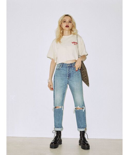 jouetie(ジュエティ)の「フラワークロップド Tシャツ(Tシャツ/カットソー・レディース・アイボリー/ブラック/レッド・MEDIUM)」の12枚目の写真