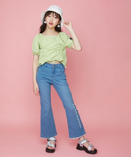 JENNI love（ジェニィラブ）の「カットオフフレアデニムパンツ（デニムパンツ・キッズ・サックスブルー/ブルー・130cm/140cm/150cm/160cm）」の7枚目の写真