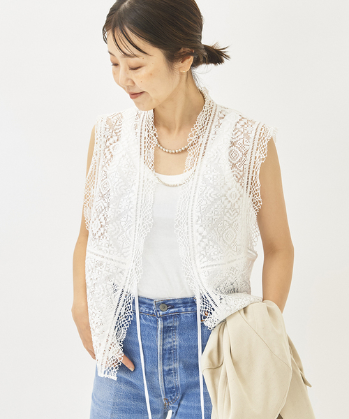 plage（プラージュ）の「【R’IAM】リバーレース ブラウス◆（シャツ/ブラウス・レディース・ホワイト/ブラック・FREE）」の2枚目の写真