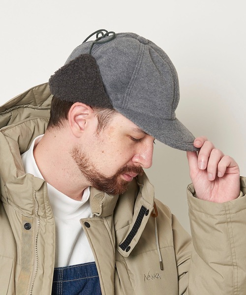 Mighty Shine（マイティシャイン）の「Fleece Camper Cap / 1223016 MIGHTY SHINE マイティシャイン フリースキャップ（キャップ・メンズ・ブラック/グレー/ベージュ・M/L）」の3枚目の写真