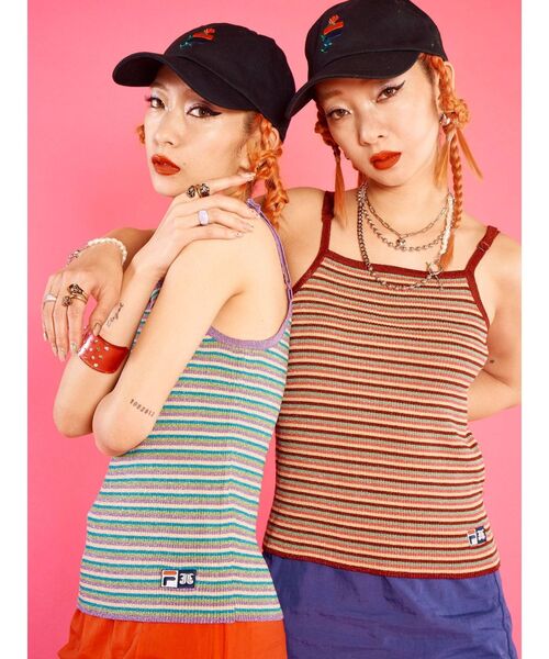 FILA（フィラ）の「FILA ニットキャミソール【コラボ】（ニット/セーター・レディース・ブラック/パープル/ボルドー・MEDIUM）」の6枚目の写真