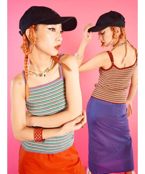 FILA（フィラ）の「FILA ニットキャミソール【コラボ】（ニット/セーター・レディース・ブラック/パープル/ボルドー・MEDIUM）」の9枚目の写真