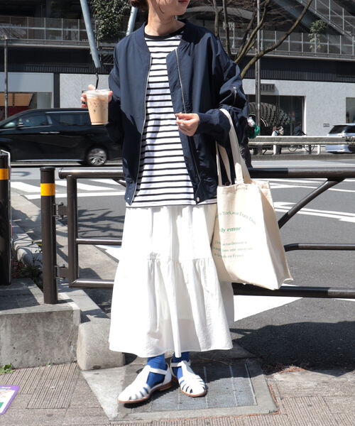 fredy repit（フレディレピ）の「MA1　ビッグシルエット ブルゾン（MA-1・レディース・ネイビー/カーキ/アイボリー・38）」の15枚目の写真