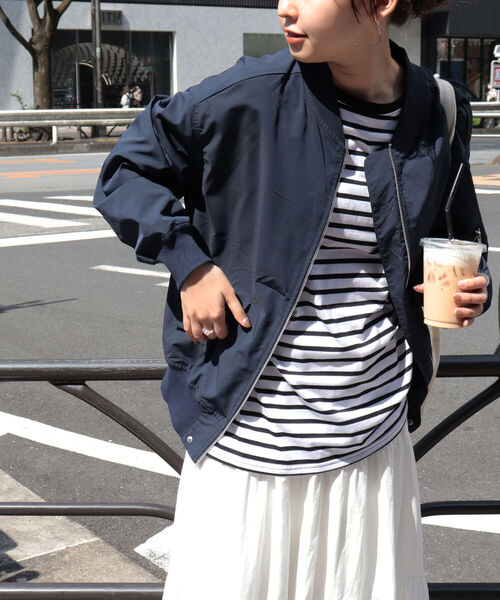 fredy repit（フレディレピ）の「MA1　ビッグシルエット ブルゾン（MA-1・レディース・ネイビー/カーキ/アイボリー・38）」の20枚目の写真