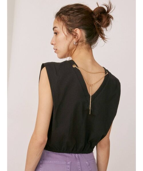 EVRIS(エヴリス)の「バックチェーンモチーフトップス(Tシャツ/カットソー・レディース・ホワイト/ブラック・FREE)」の7枚目の写真