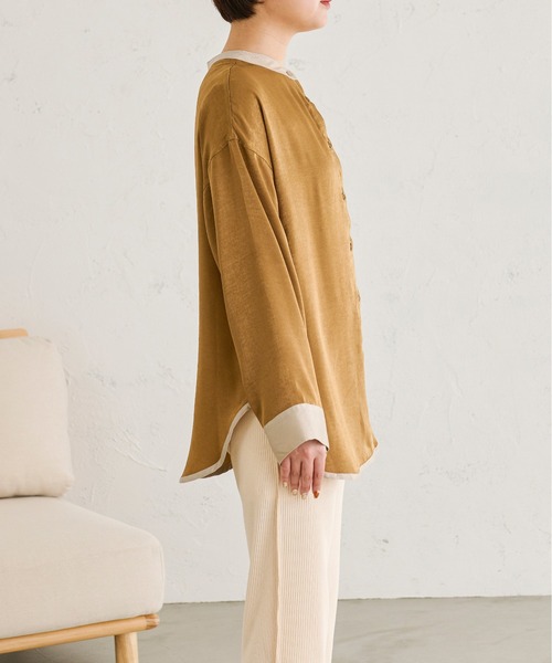 Ambre Neige（アンブルネージュ）の「ヴィンテージサテンシャツ／【WEB/EC限定商品】（シャツ/ブラウス・レディース・アイボリー/マスタード・FREE）」の19枚目の写真