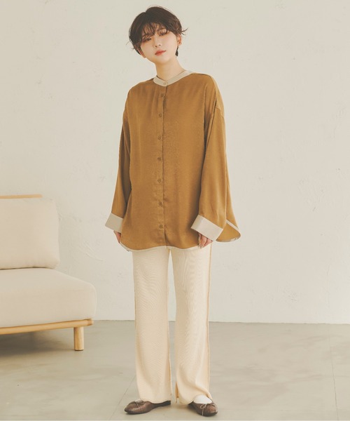 Ambre Neige（アンブルネージュ）の「ヴィンテージサテンシャツ／【WEB/EC限定商品】（シャツ/ブラウス・レディース・アイボリー/マスタード・FREE）」の9枚目の写真