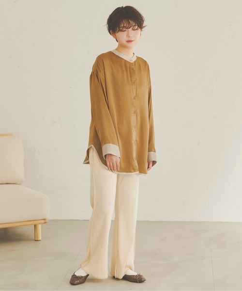 Ambre Neige（アンブルネージュ）の「ヴィンテージサテンシャツ／【WEB/EC限定商品】（シャツ/ブラウス・レディース・アイボリー/マスタード・FREE）」の10枚目の写真