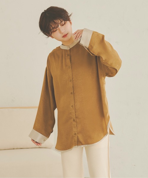 Ambre Neige（アンブルネージュ）の「ヴィンテージサテンシャツ／【WEB/EC限定商品】（シャツ/ブラウス・レディース・アイボリー/マスタード・FREE）」の11枚目の写真
