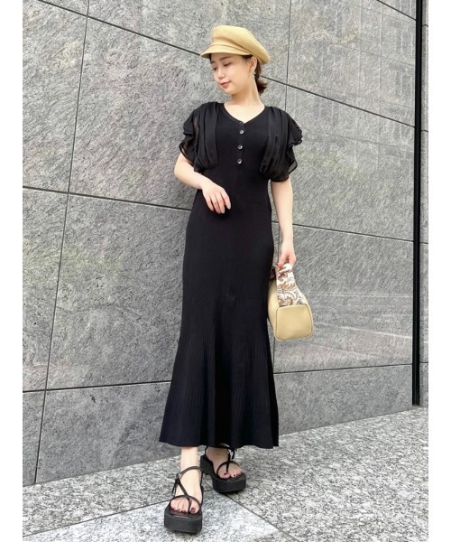 LILY BROWN 新品✨シフォンドッキングノースリワンピース　マーメイド LILY BROWN 新品✨シフォンドッキングノースリワンピース