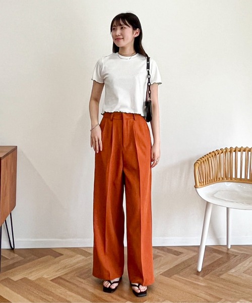 EPIMI E'PIMMY（エピミエピミー）の「配色メローコンパクトリブTシャツ（Tシャツ/カットソー・レディース・ホワイト/ブラック/オフホワイト/杢グレー・MEDIUM）」の9枚目の写真